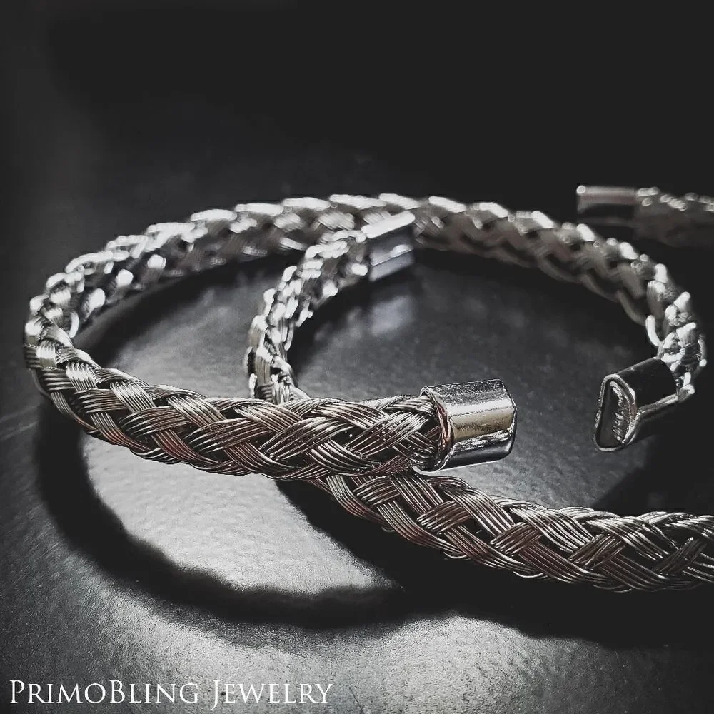Steel Braided Cuff Bracelet